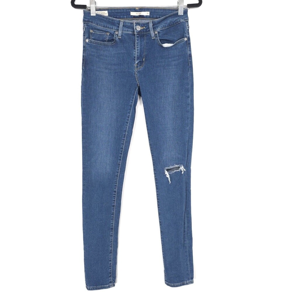 LEVI’S PREMIUM Women’s Jeans 711 Skinny Size‎ 27 Distressed Stretch Cotton